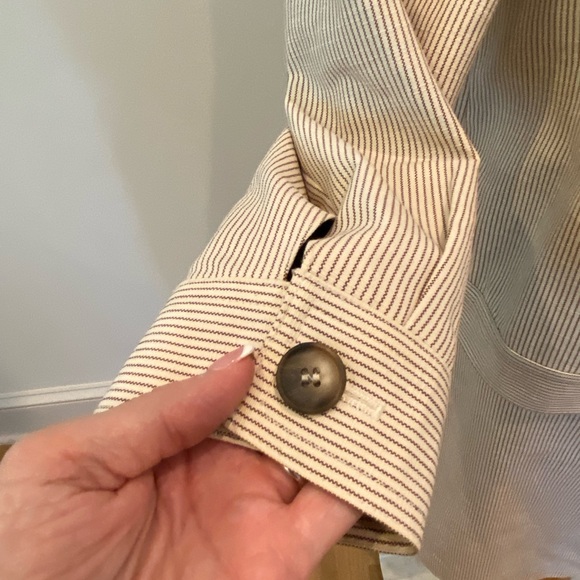 Brooks Brothers 2 PC Womens Tan w Brown Pinstripes Jacket & Skirt Set / Size 16 - Picture 7 of 16